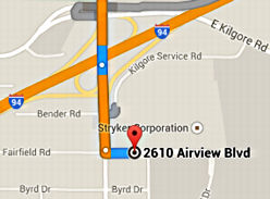 Map to Hampton Inn near Kalamazoo Airport